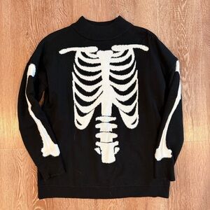 Disturbia goth skeleton oversized sweater XS new without tags!